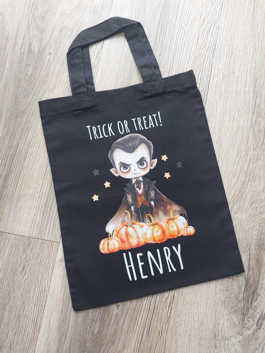 Personalised Halloween Trick or Treat Bag: Frankenstein, Dracula, Witch, Pumpkin