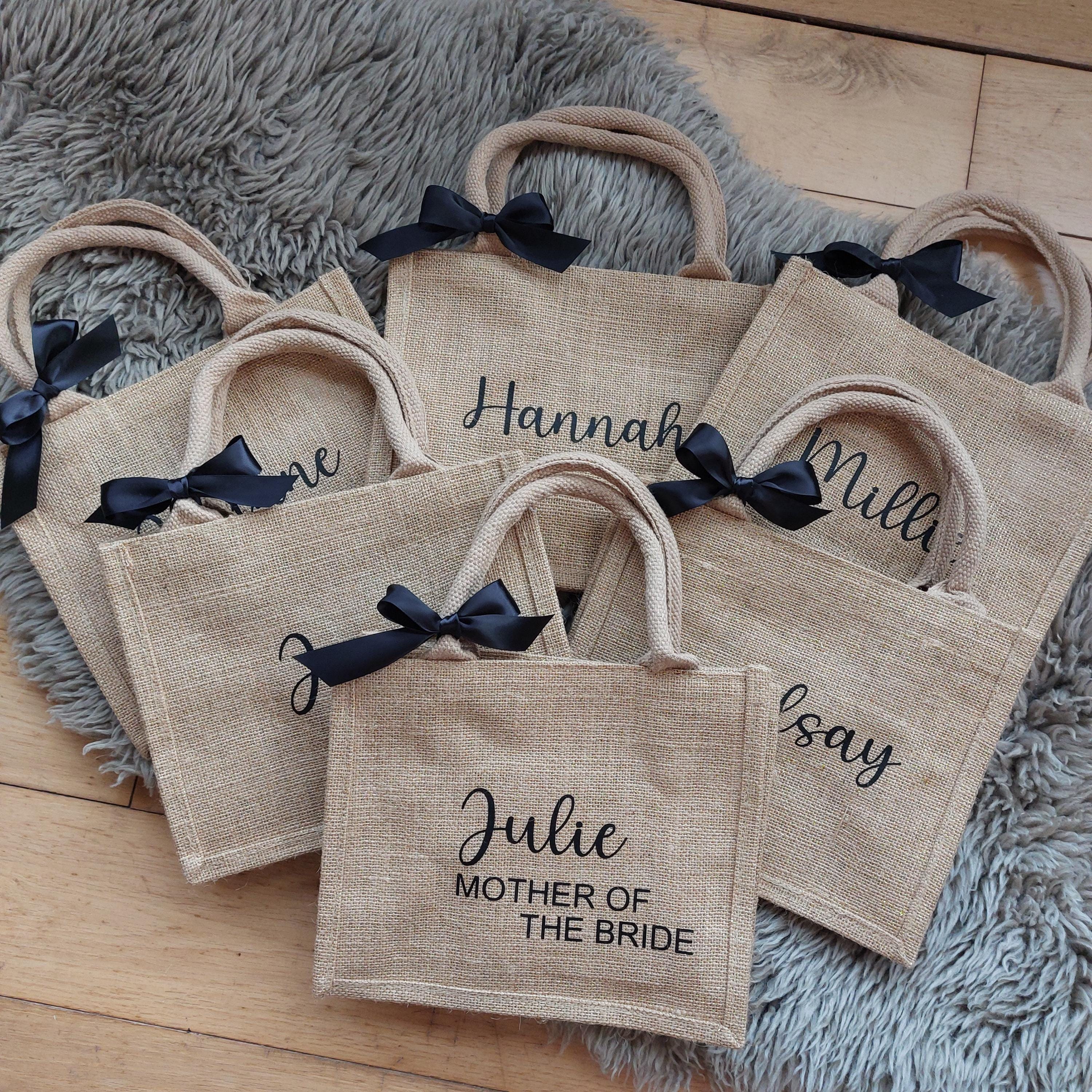 Personalised Bridesmaid Jute Bag, Hen Party Gift, Bridesmaid Gift Bag