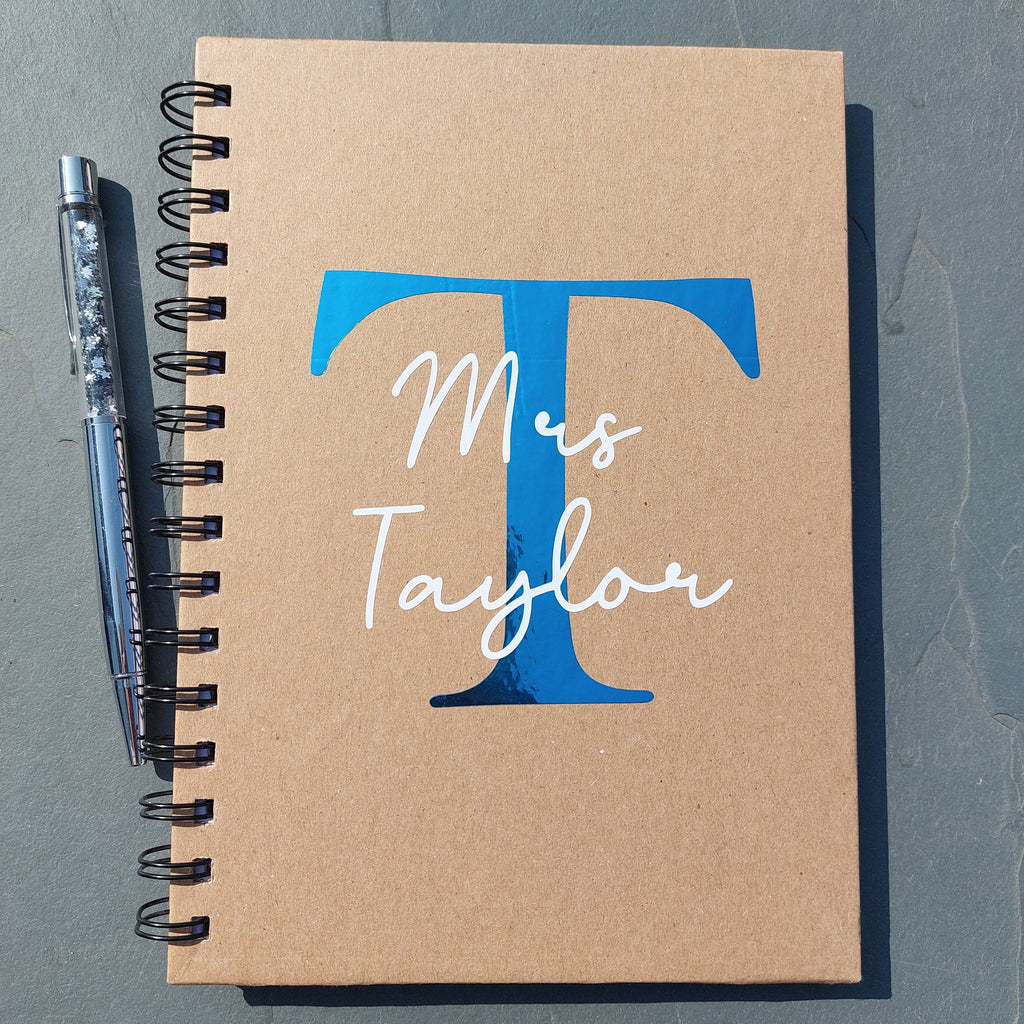 Personalised Teacher Notebook: A5 Kraft, Initial Detail