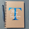 Personalised Teacher Notebook: A5 Kraft, Initial Detail