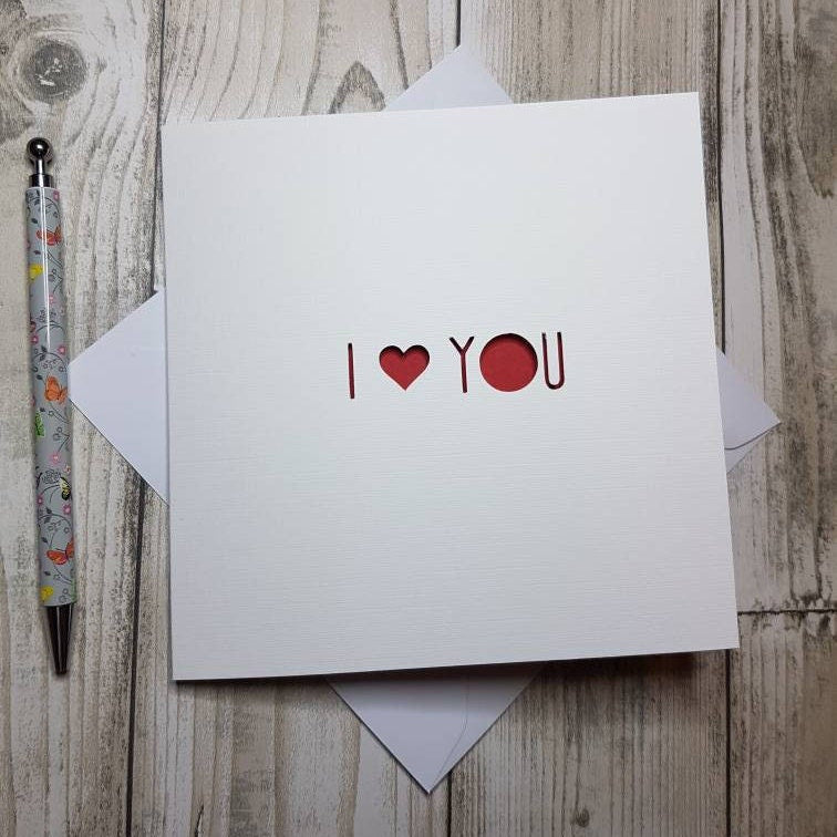I Love You Card: Papercut Valentines Day Card