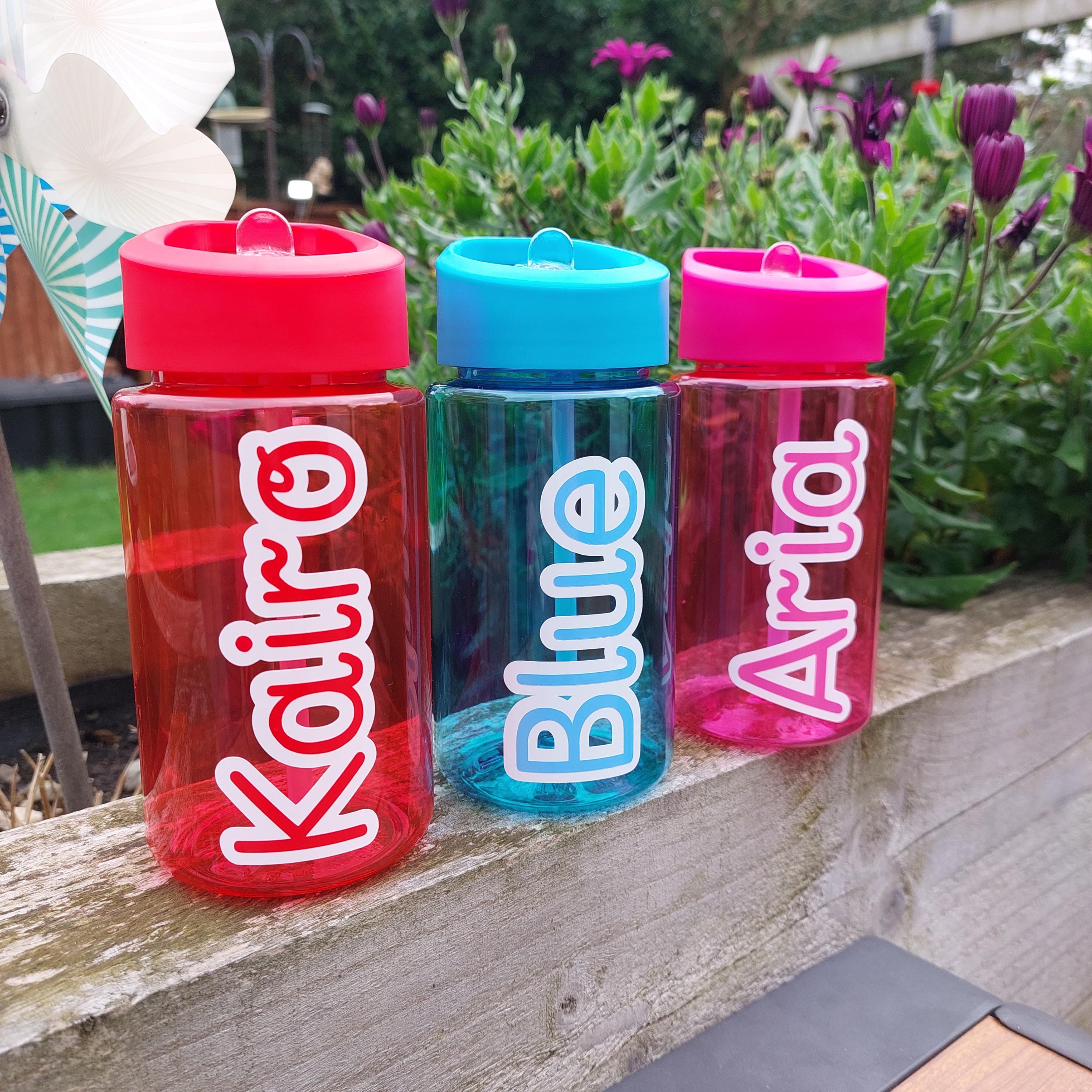 Personalised Kids Water Bottle, Back to School Name Bottle, 500ml Name Water Bottle