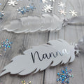 Personalized Memorial Feather Ornament: Bereavement Gift, In Memory Bauble