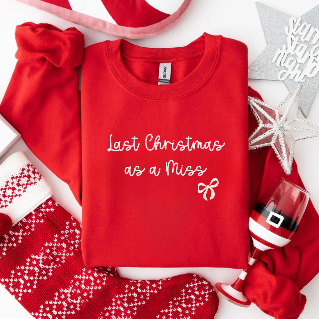 Personalised Last Christmas as a Miss Jumper – Bow Design