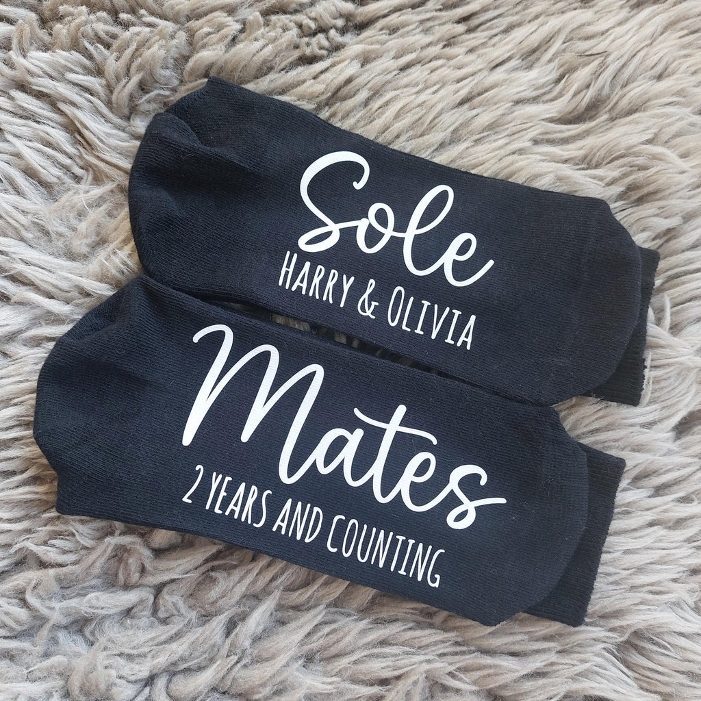 Sole Mates Personalised Socks, Wedding Socks, Groom Gift, 2nd Wedding Anniversary Gift