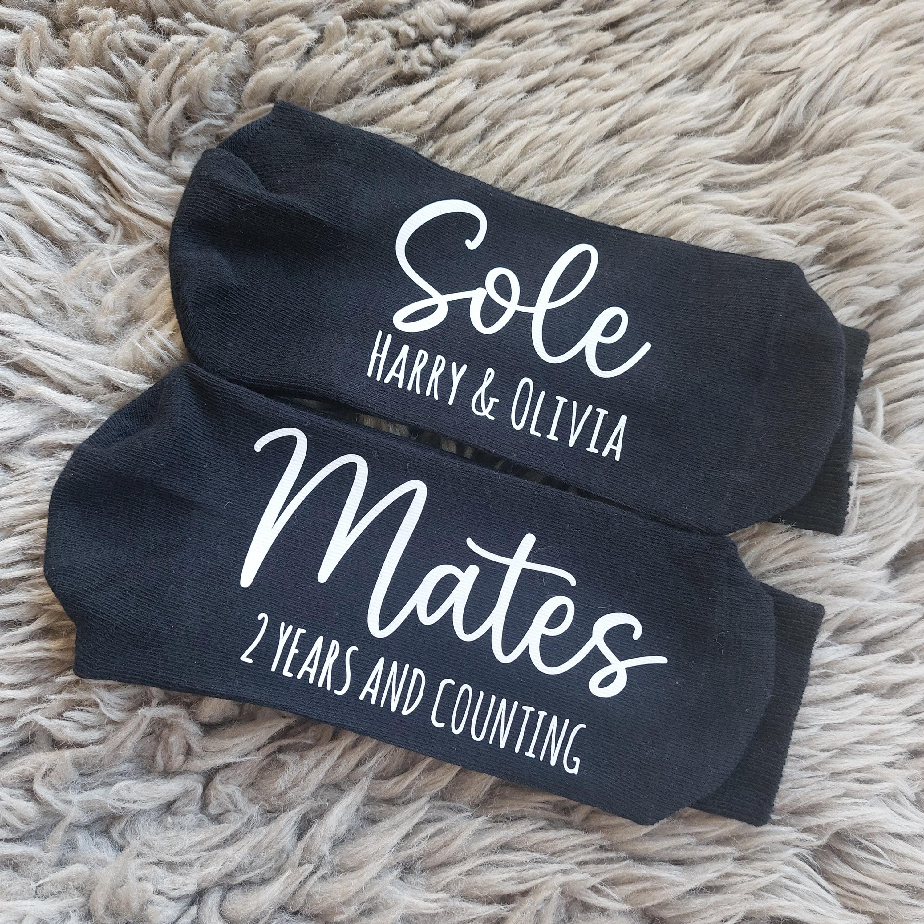 Sole Mates Personalised Socks, Wedding Socks, Groom Gift, 2nd Wedding Anniversary Gift