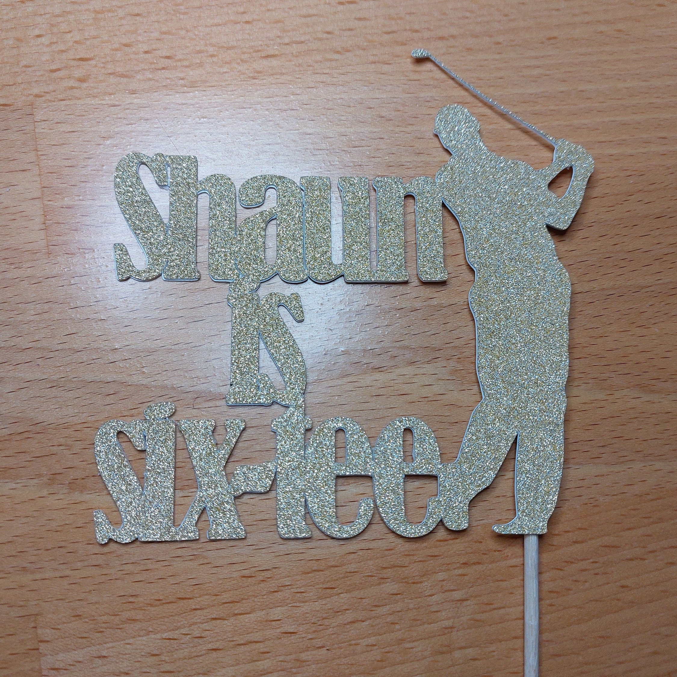 Personalised 60th Birthday Golf Cake Topper: Six-tee