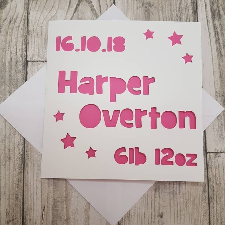 Personalised New Baby Card: Handmade Congratulations Card