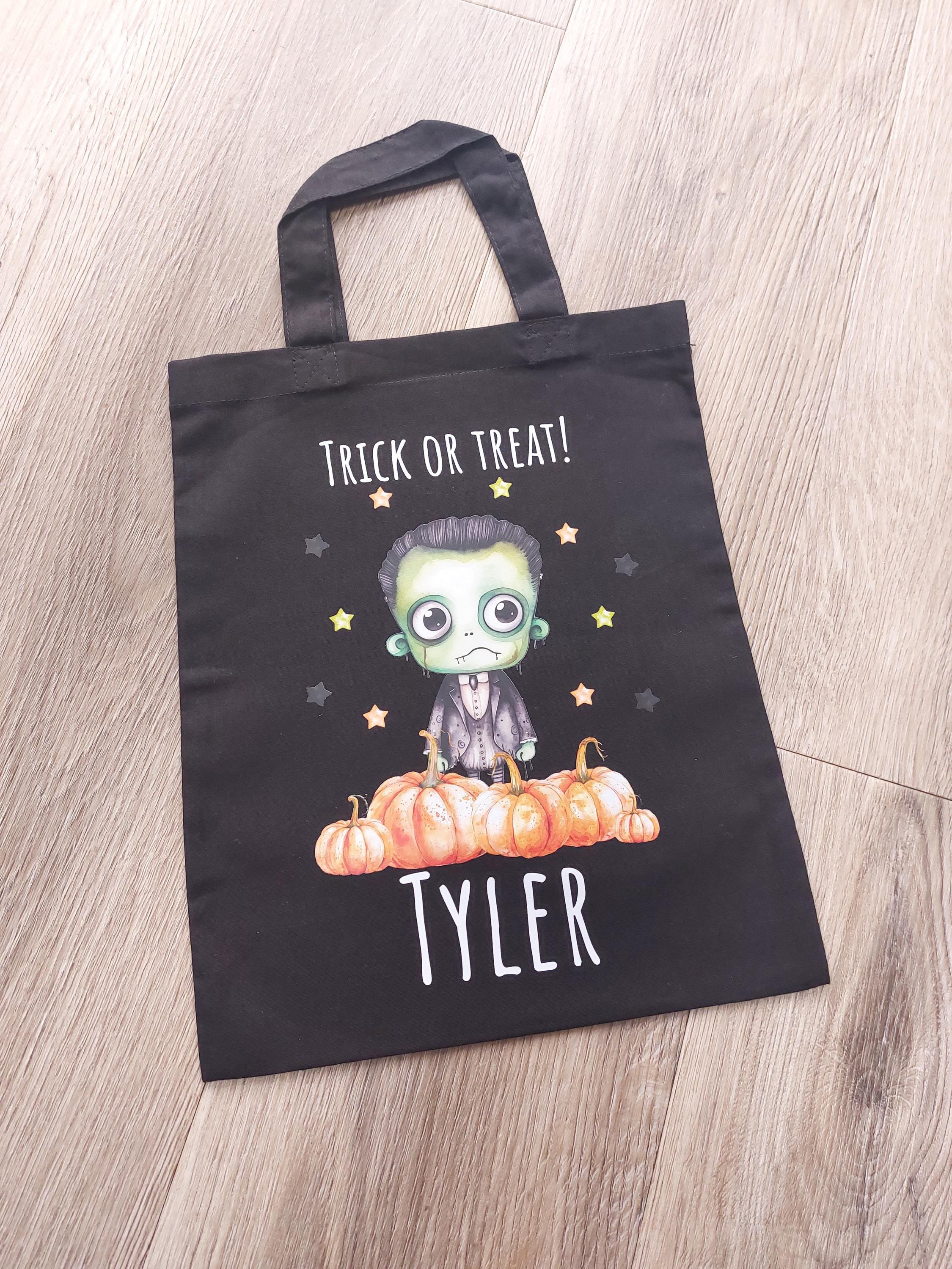 Personalised Halloween Trick or Treat Bag: Frankenstein, Dracula, Witch, Pumpkin