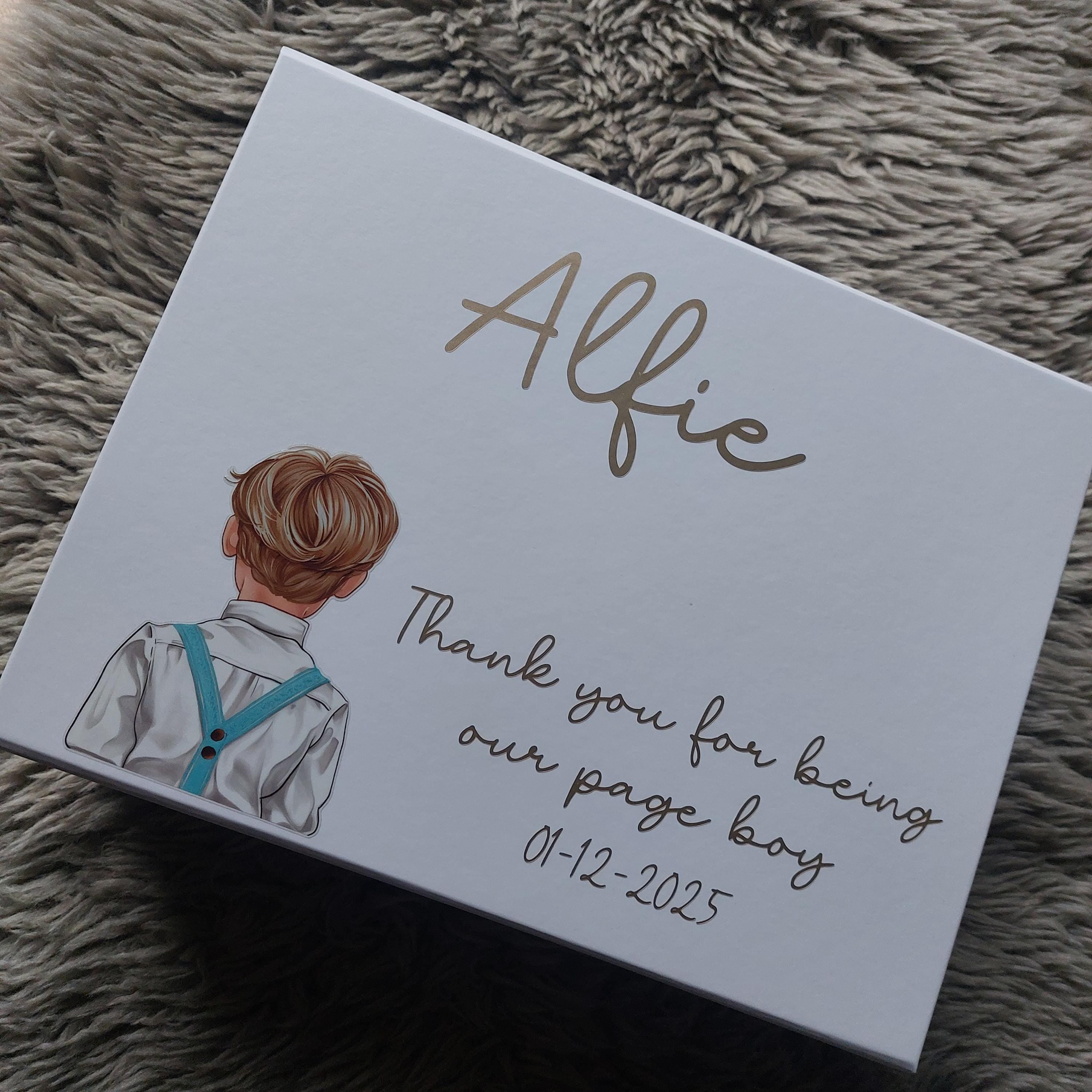 Personalised Page Boy Gift Box, Thank You Page Boy, Page Boy Favour