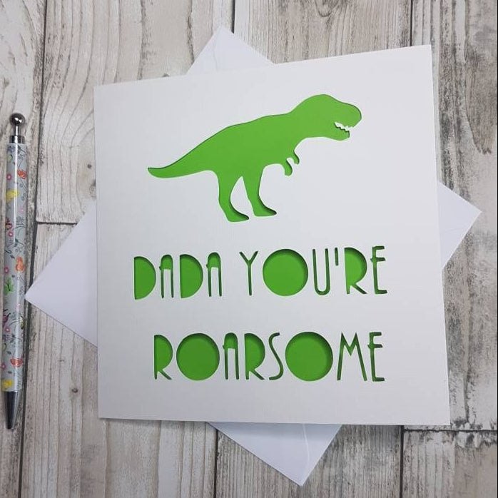Dinosaur Dad Card: 'Daddy You're Roarsome' Birthday Card