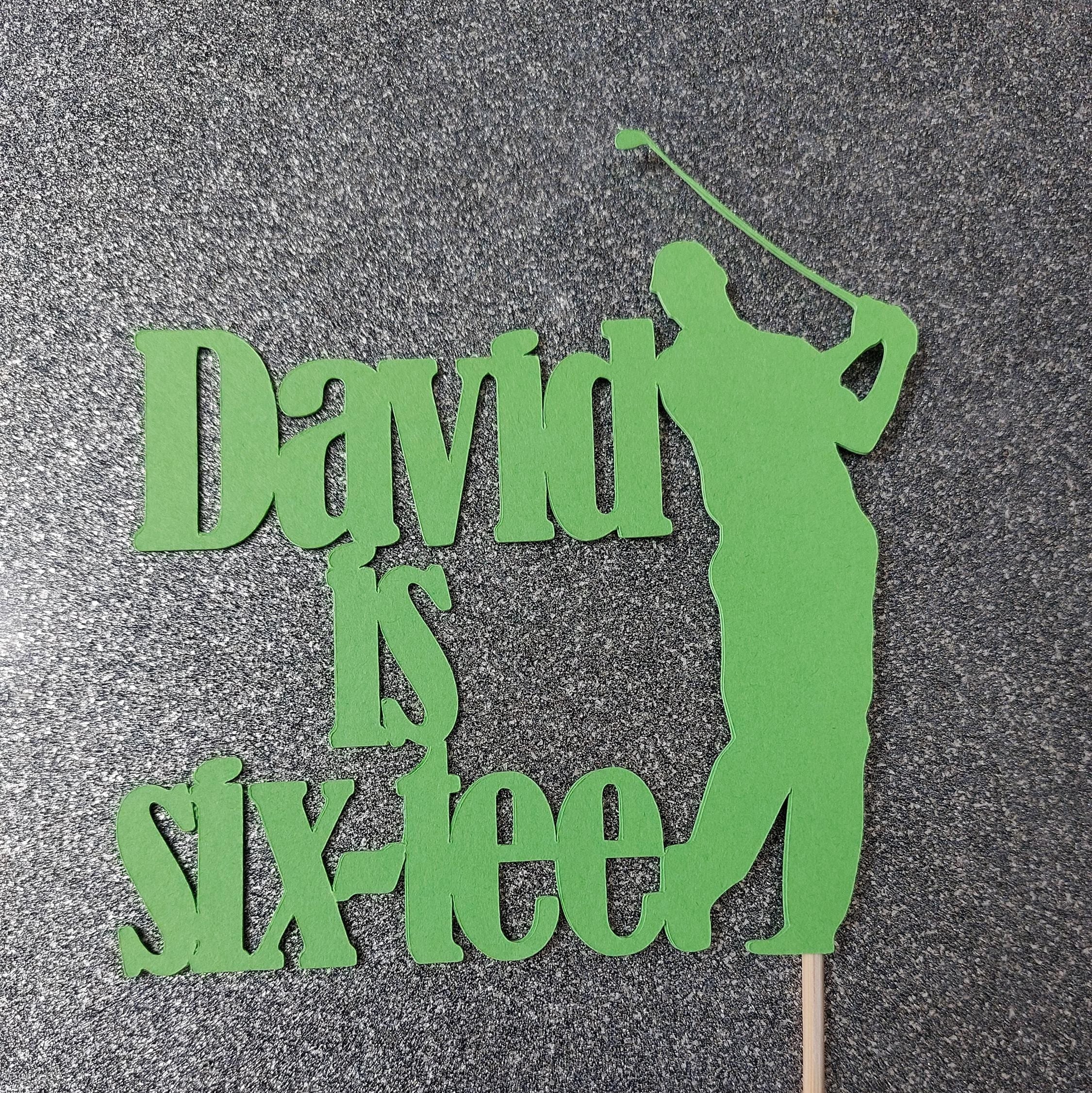 Personalised 60th Birthday Golf Cake Topper: Six-tee
