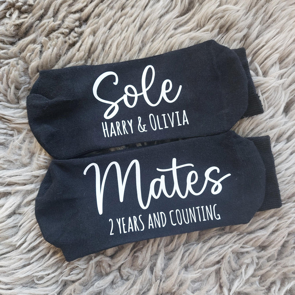 Sole Mates Personalised Socks, Wedding Socks, Groom Gift, 2nd Wedding Anniversary Gift