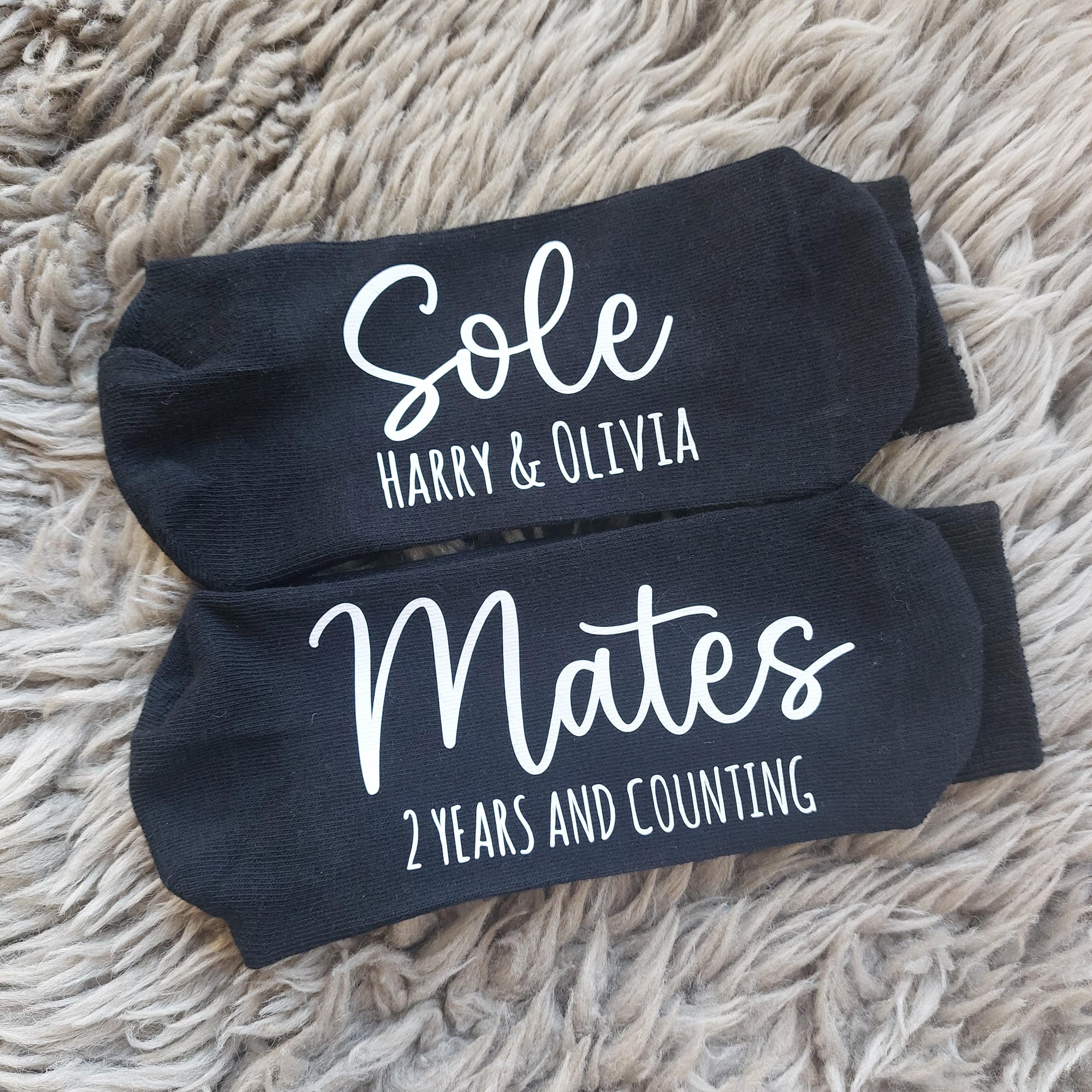 Sole Mates Personalised Socks, Wedding Socks, Groom Gift, 2nd Wedding Anniversary Gift