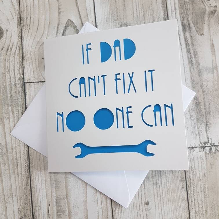 'If Dad Can't Fix It' Papercut Card, Funny Father's Day Card