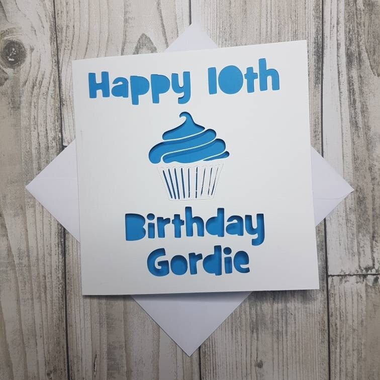 Personalised Papercut Birthday Card: Cupcake Design, Any Age