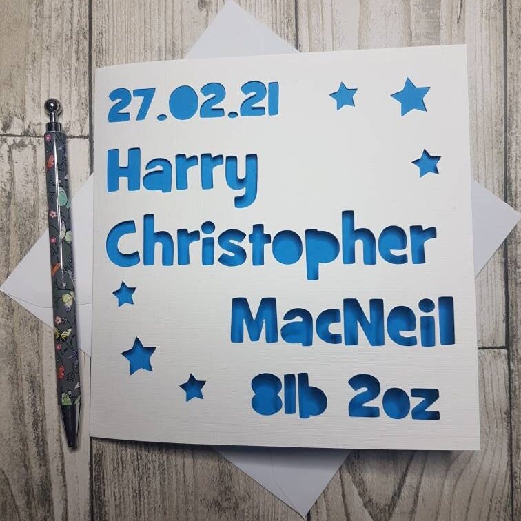 Personalised New Baby Card: Handmade Congratulations Card