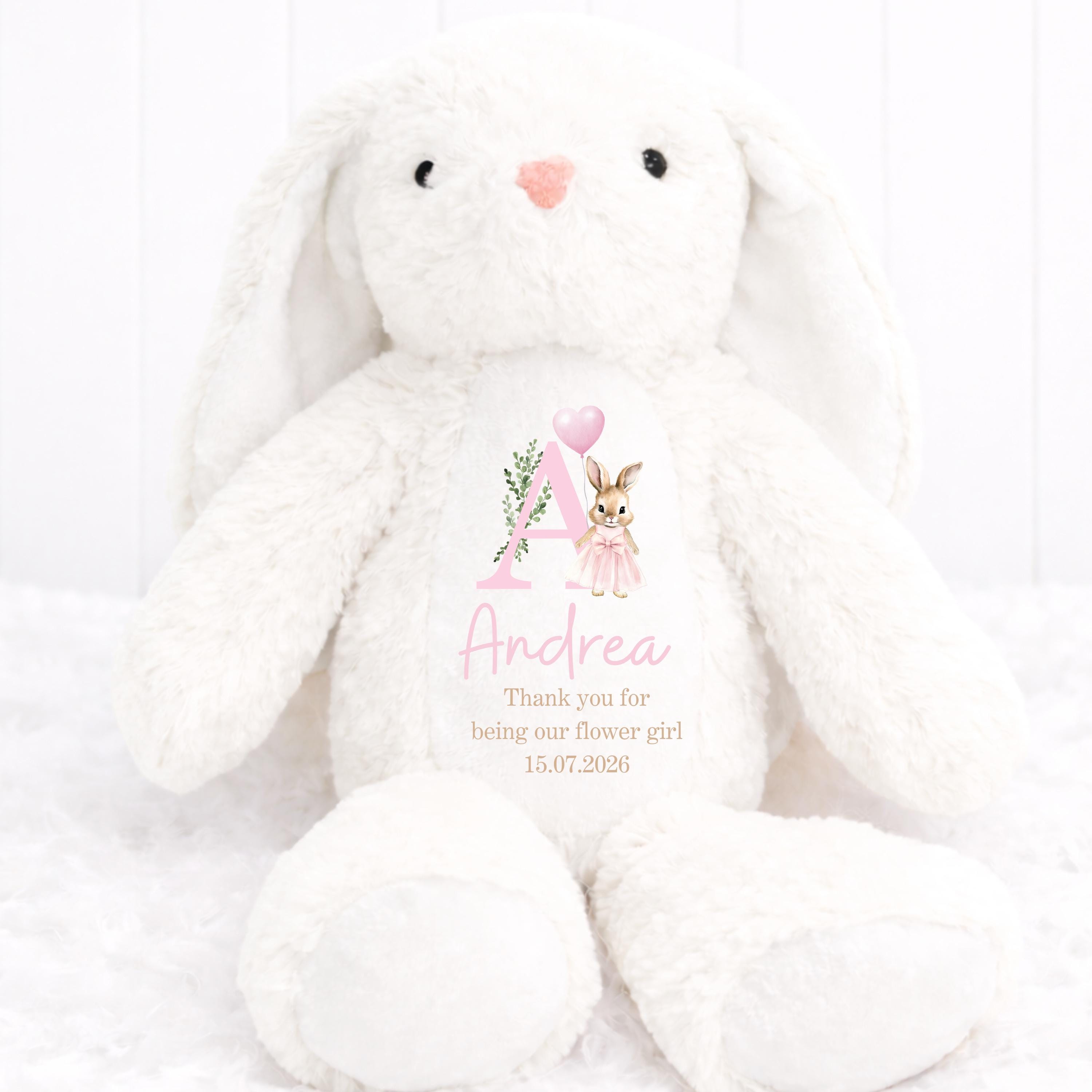 Personalised Flower Girl Bunny, Flower Girl Gift, Thank You Flower Girl, Flower Girl Proposal