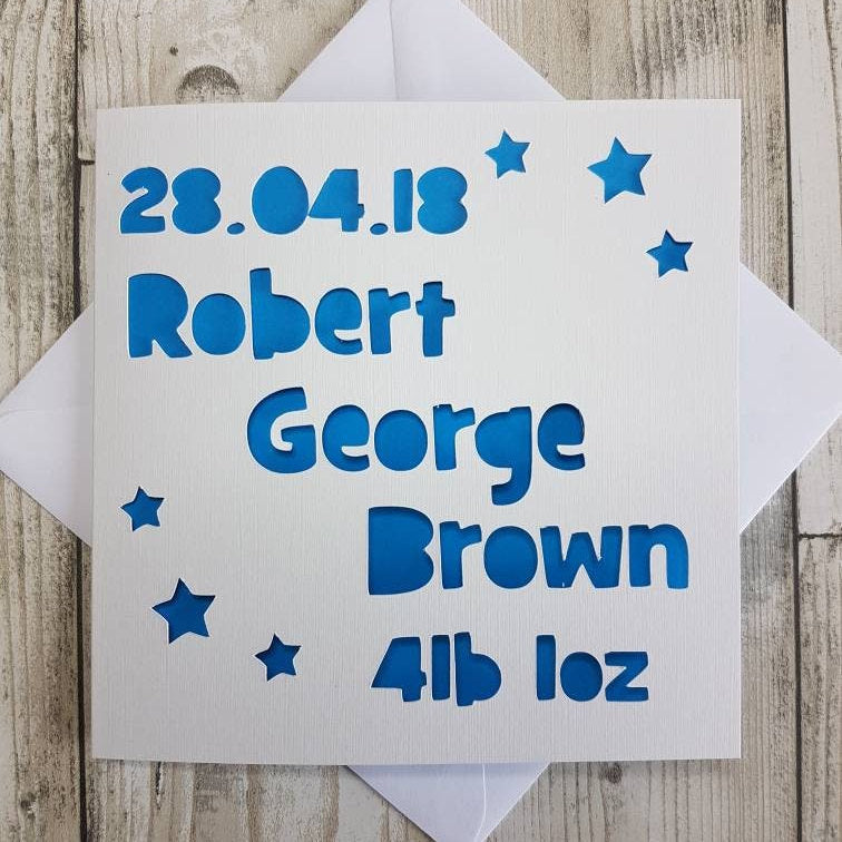 Personalised New Baby Card: Handmade Congratulations Card
