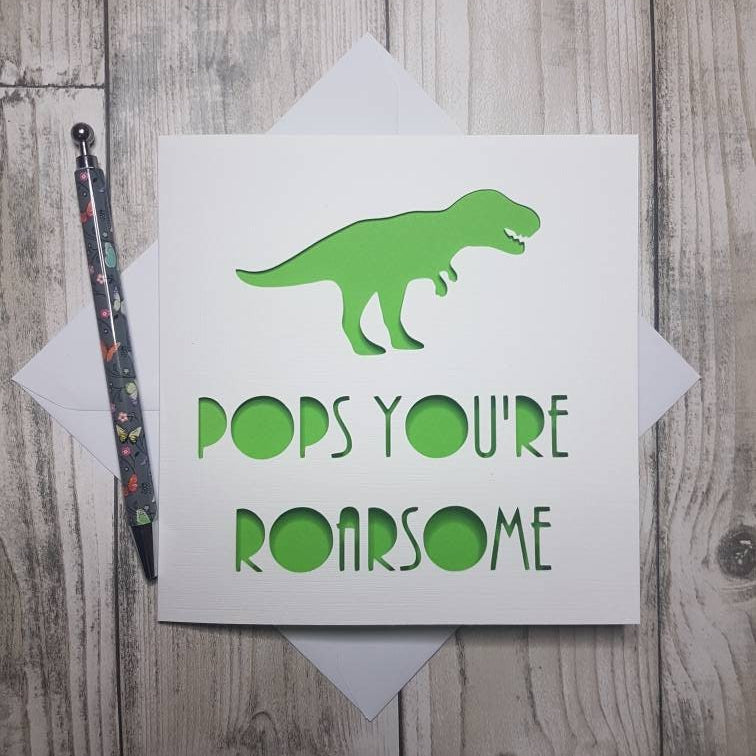 Dinosaur Dad Card: 'Daddy You're Roarsome' Birthday Card
