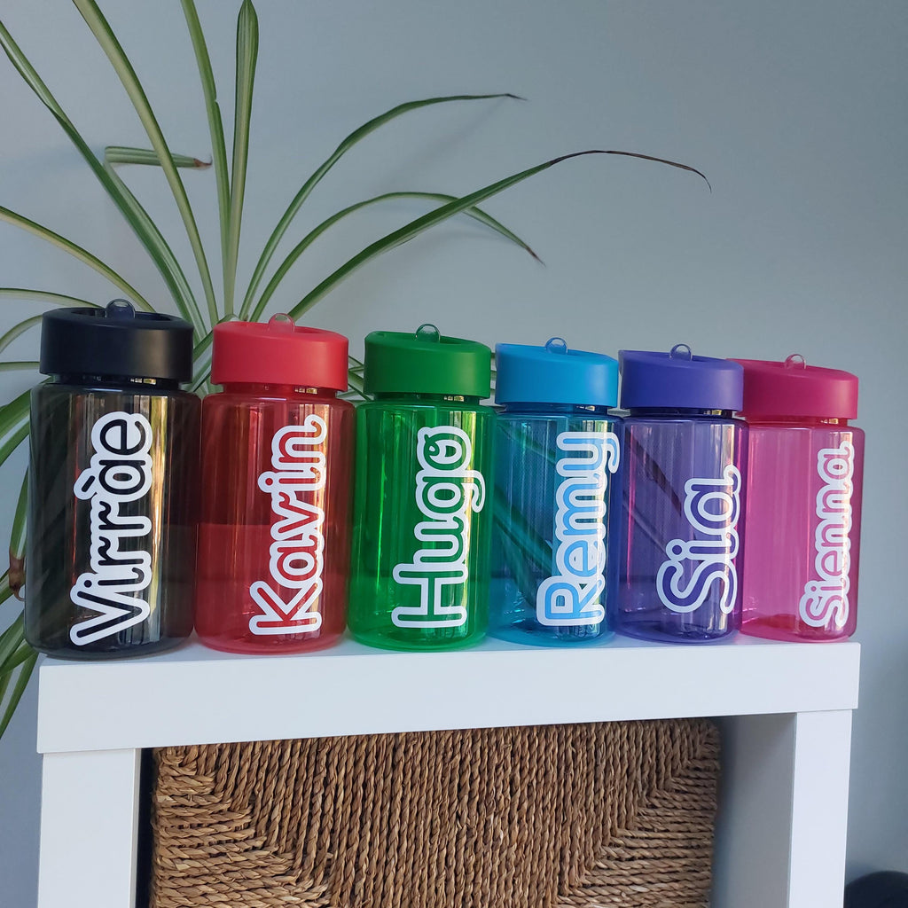 Personalised Kids Water Bottle, Back to School Name Bottle, 500ml Name Water Bottle