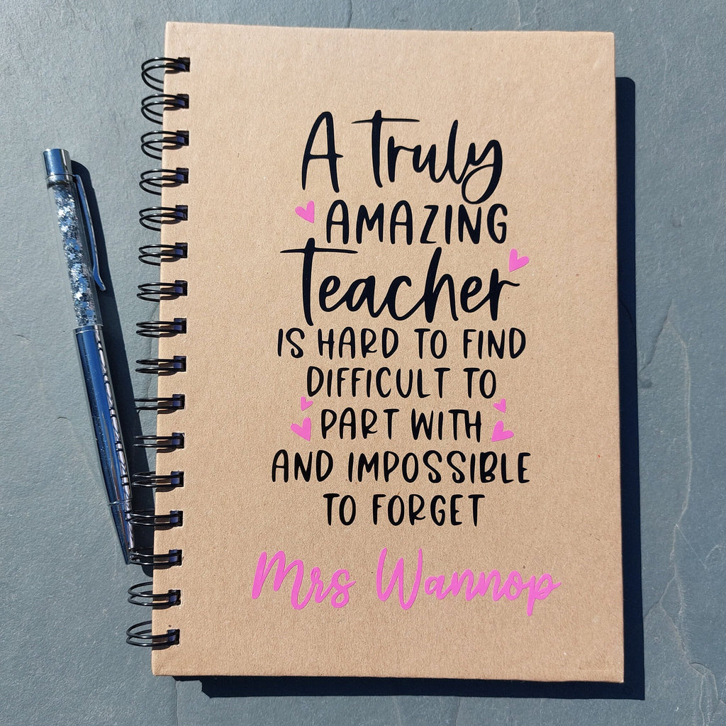 Personalised Teacher Appreciation Notebook: Teacher Thank You Gift, Kraft A5