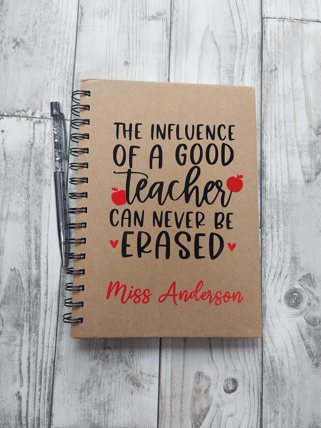 Personalised Teacher Notebook: Kraft A5, Teacher Appreciation Gift