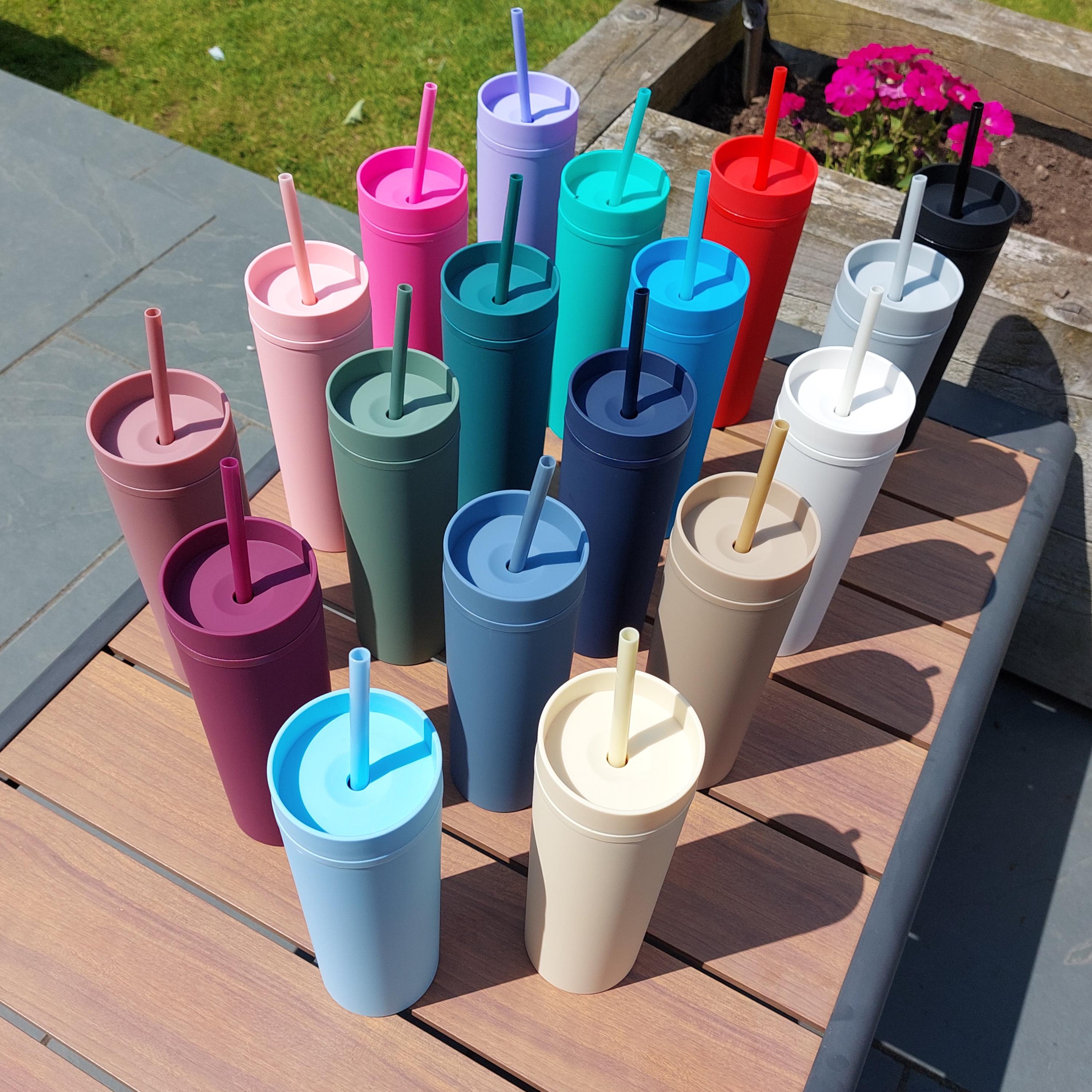 Personalised Water Bottle, 16oz Skinny Tumbler, Birthday Present, Summer Cold Cup, Bridal Party Gift