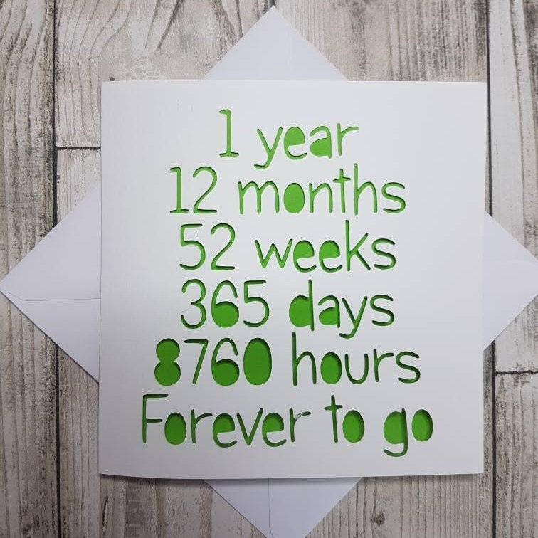 First Anniversary Card, 1st Anniversary Card, 1st Anniversary Gift, Paper Anniversary, First Wedding Anniversary, 1st Wedding Anniversary