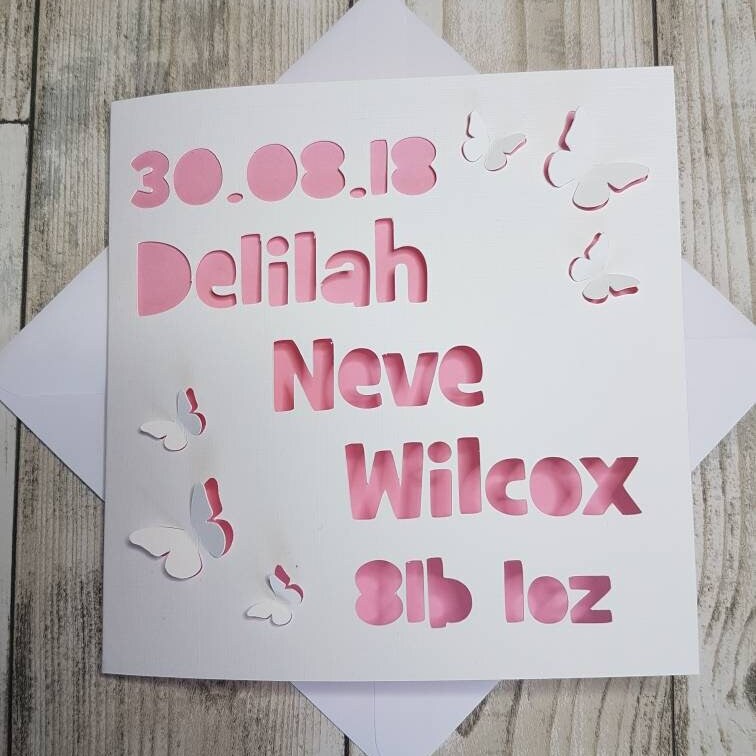 Personalised New Baby Card: Handmade Congratulations Card