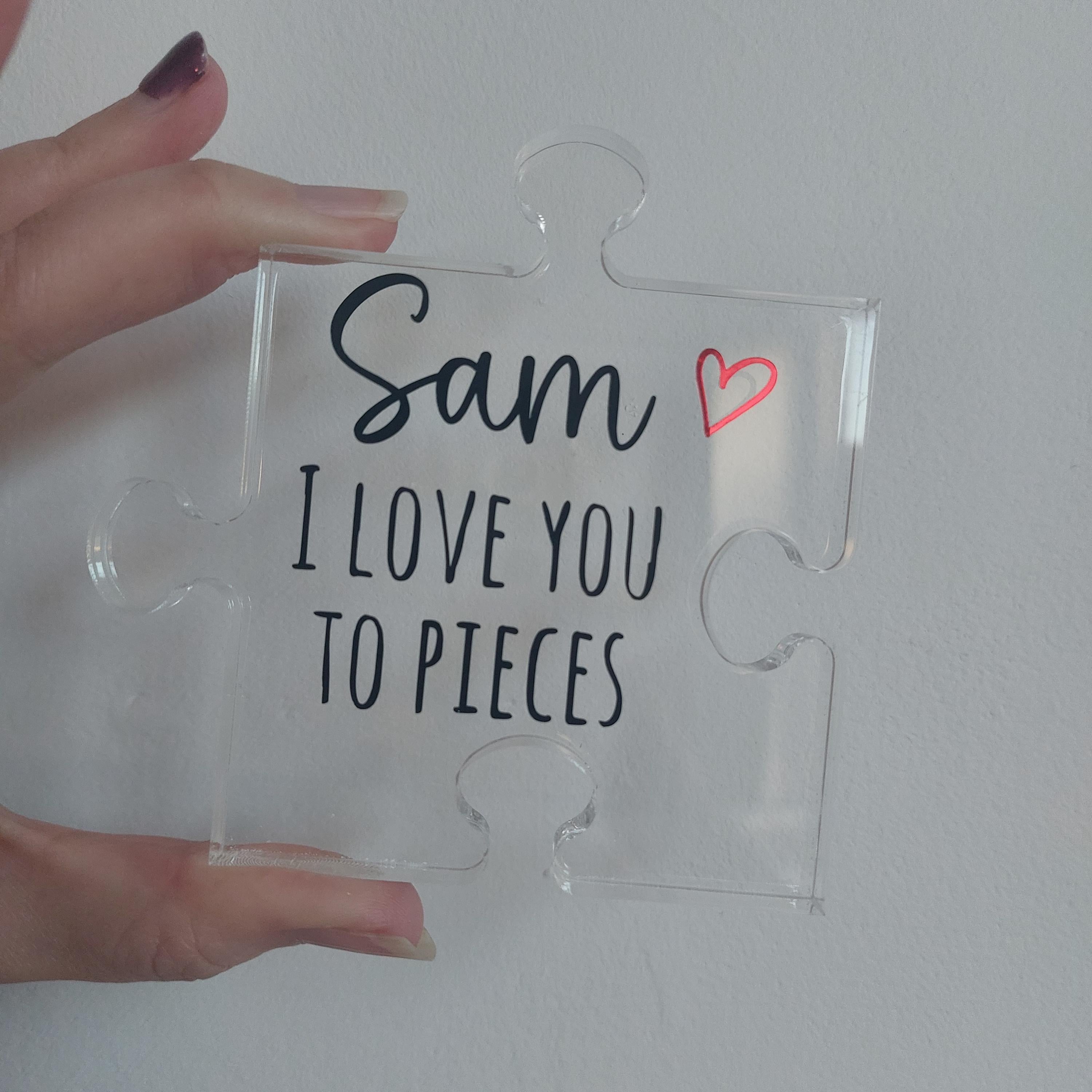 Personalised I Love You To Pieces Puzzle Piece, Valentines Day Puzzle Gift, Personalised Jigsaw Piece