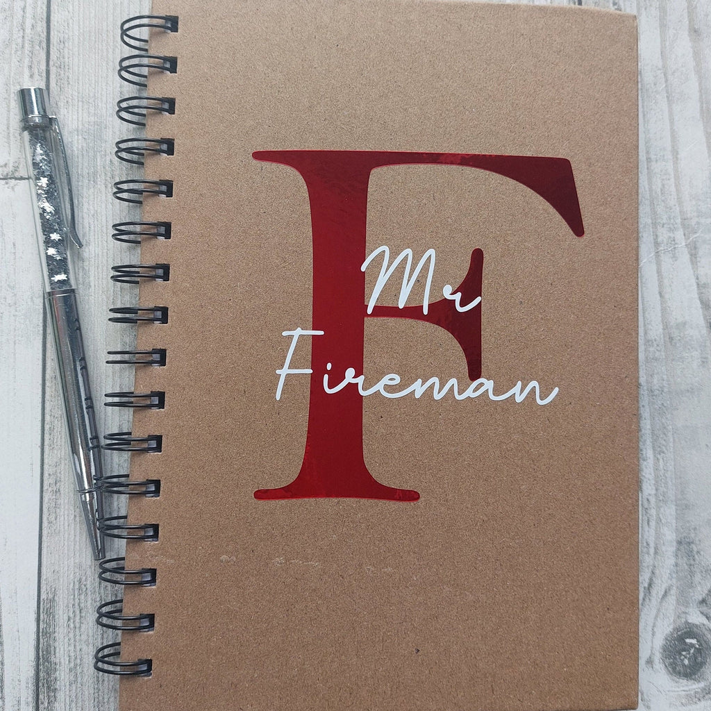 Personalised Teacher Notebook: A5 Kraft, Initial Detail