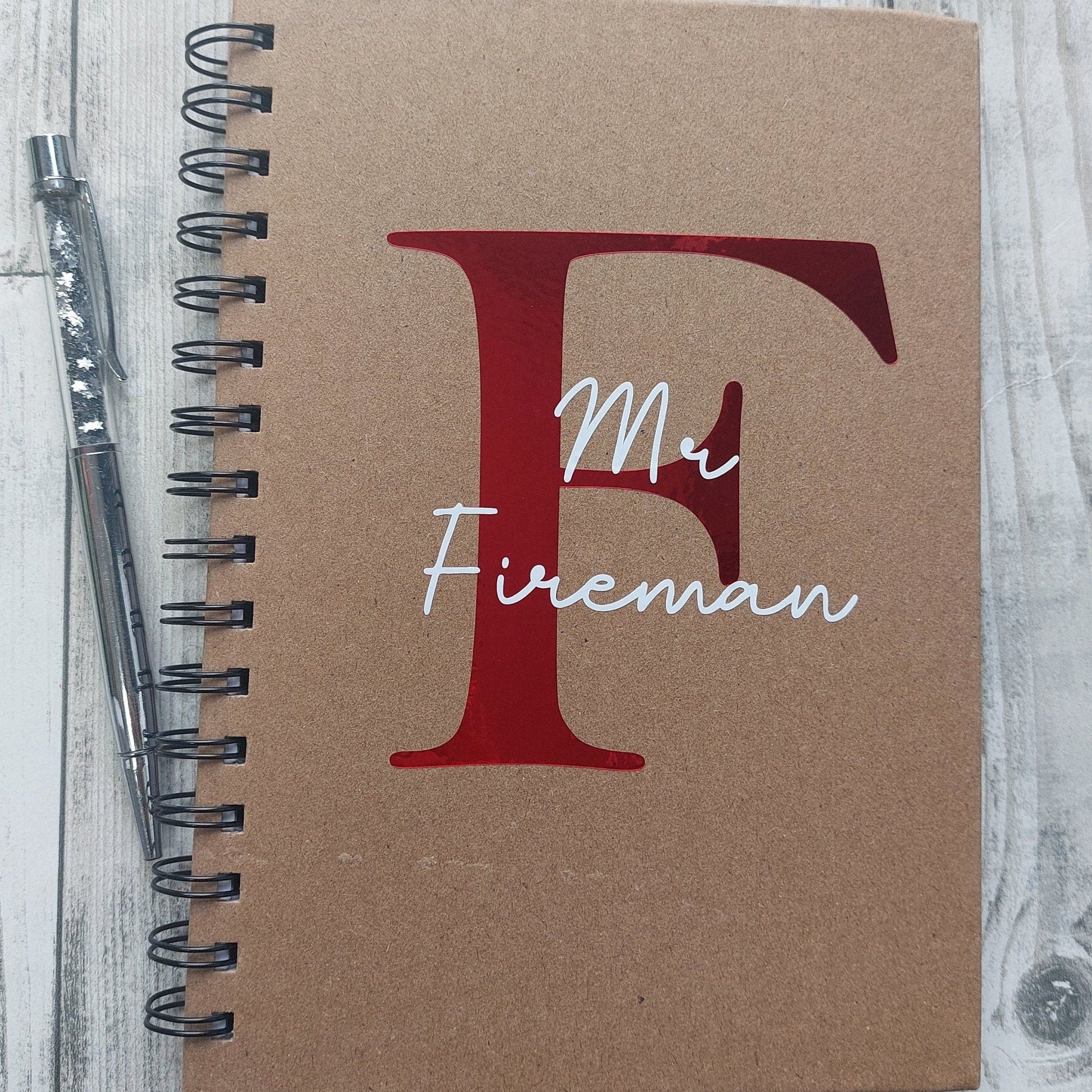 Personalised Teacher Notebook: A5 Kraft, Initial Detail