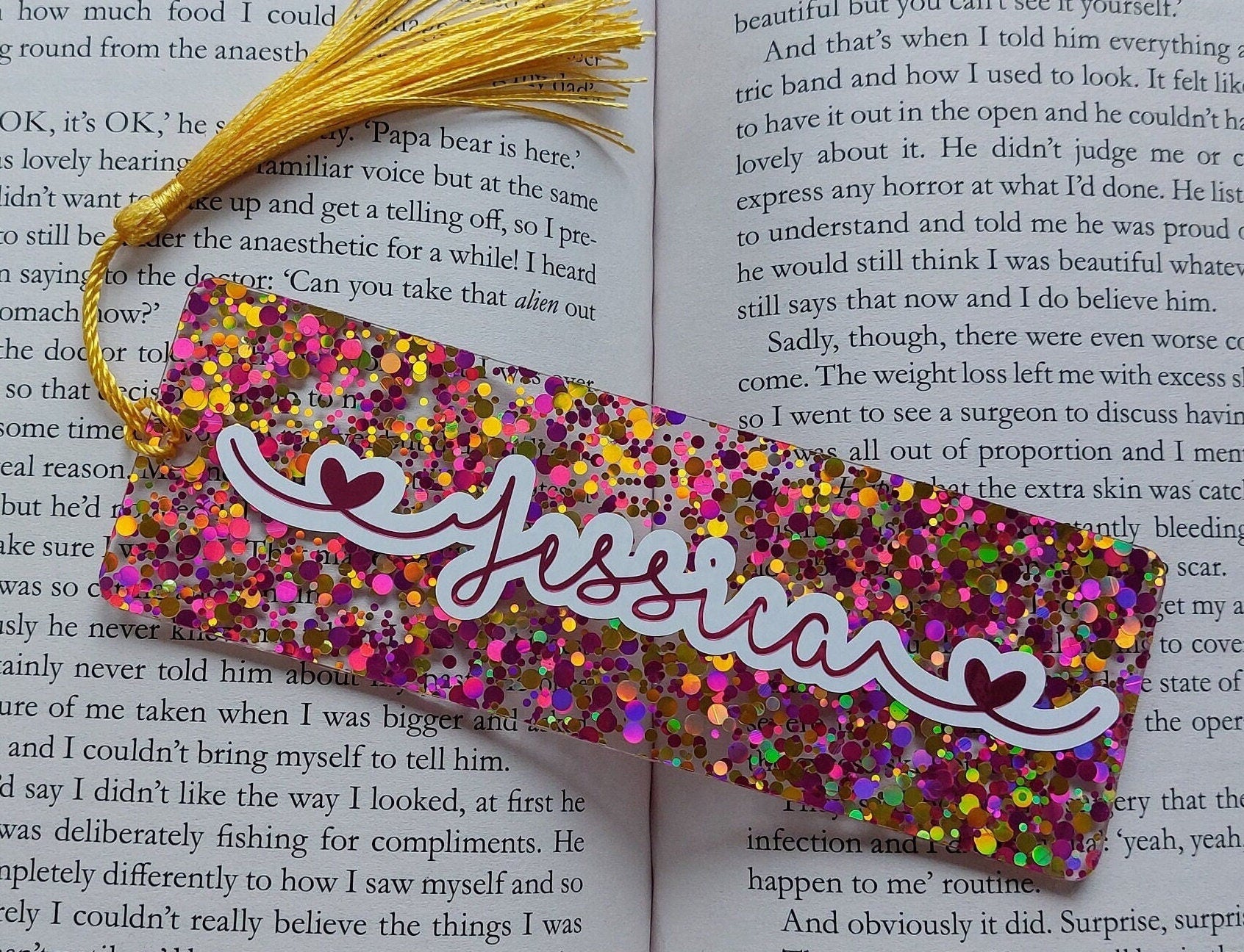 Personalised Acrylic Bookmark, Name Bookmark, Personalised Bookmark, Tassel Bookmark, Bookmark, Teacher Gift