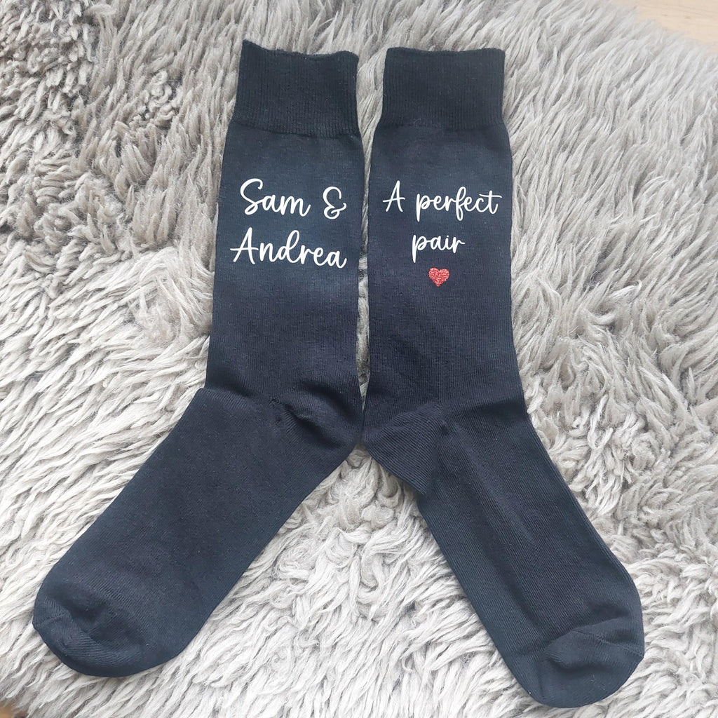 A Perfect Pair Personalised Valentines Socks, 2nd Anniversary Gift For Him, A Perfect Pair