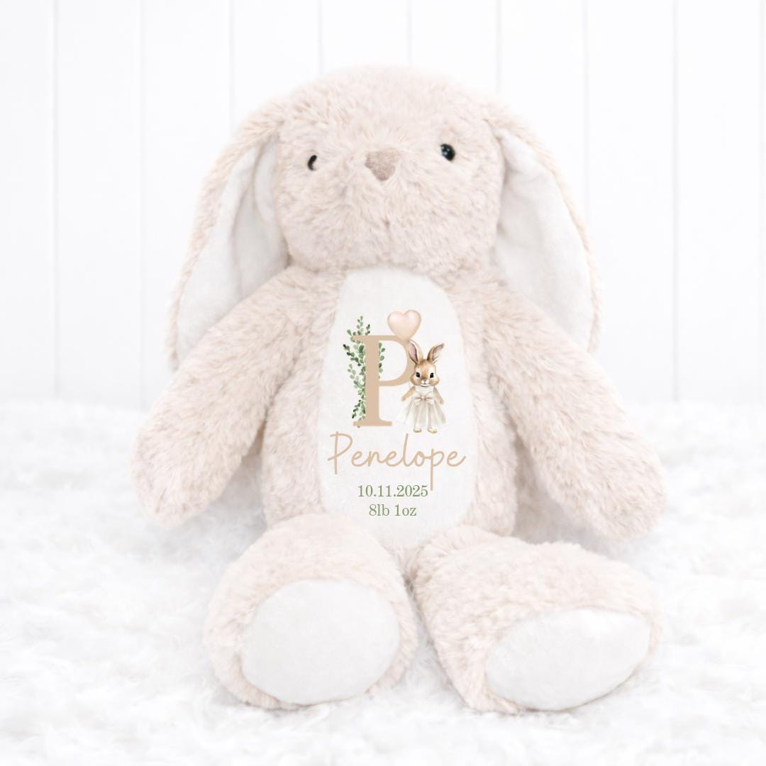 Personalised Baby Bunny Keepsake Teddy, Personalised Baby Gift, New Baby Gift, Baby Keepsake Gift, Baby Boy, Baby Girl