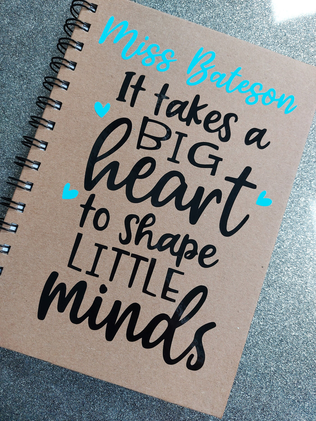 Personalised Teacher Notebook: Kraft A5, Thank You Teacher Gift