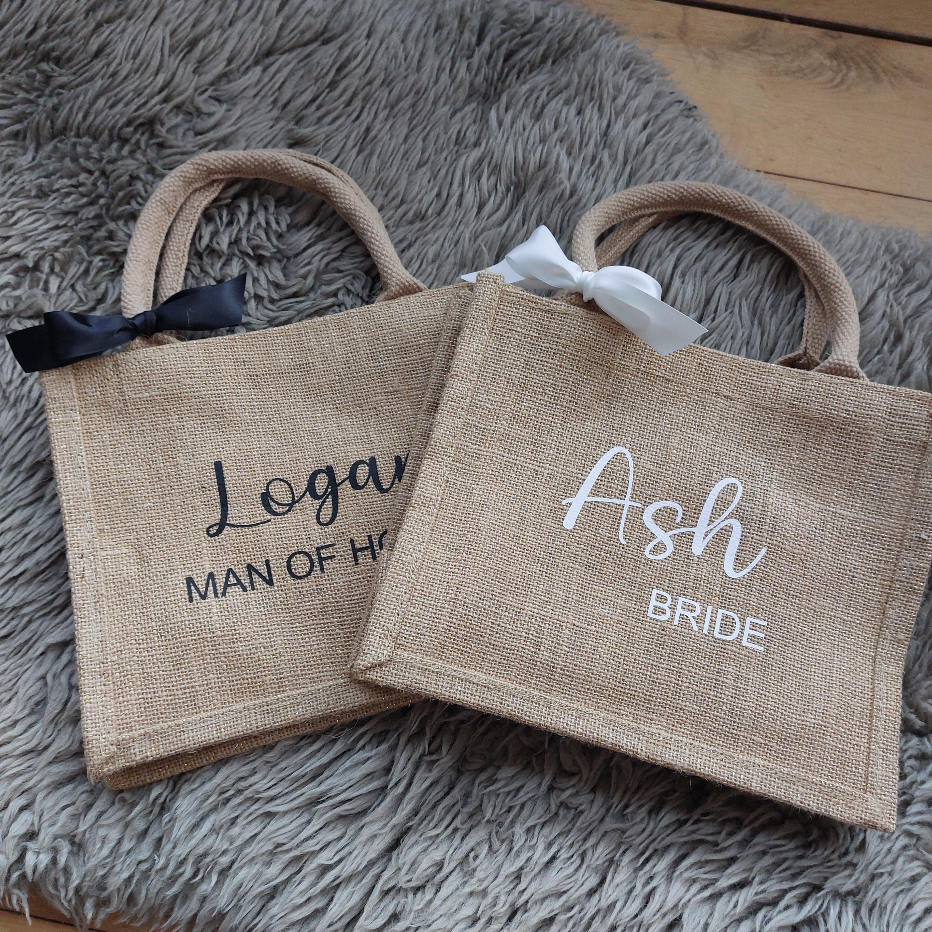 Personalised Bridesmaid Jute Bag, Hen Party Gift, Bridesmaid Gift Bag