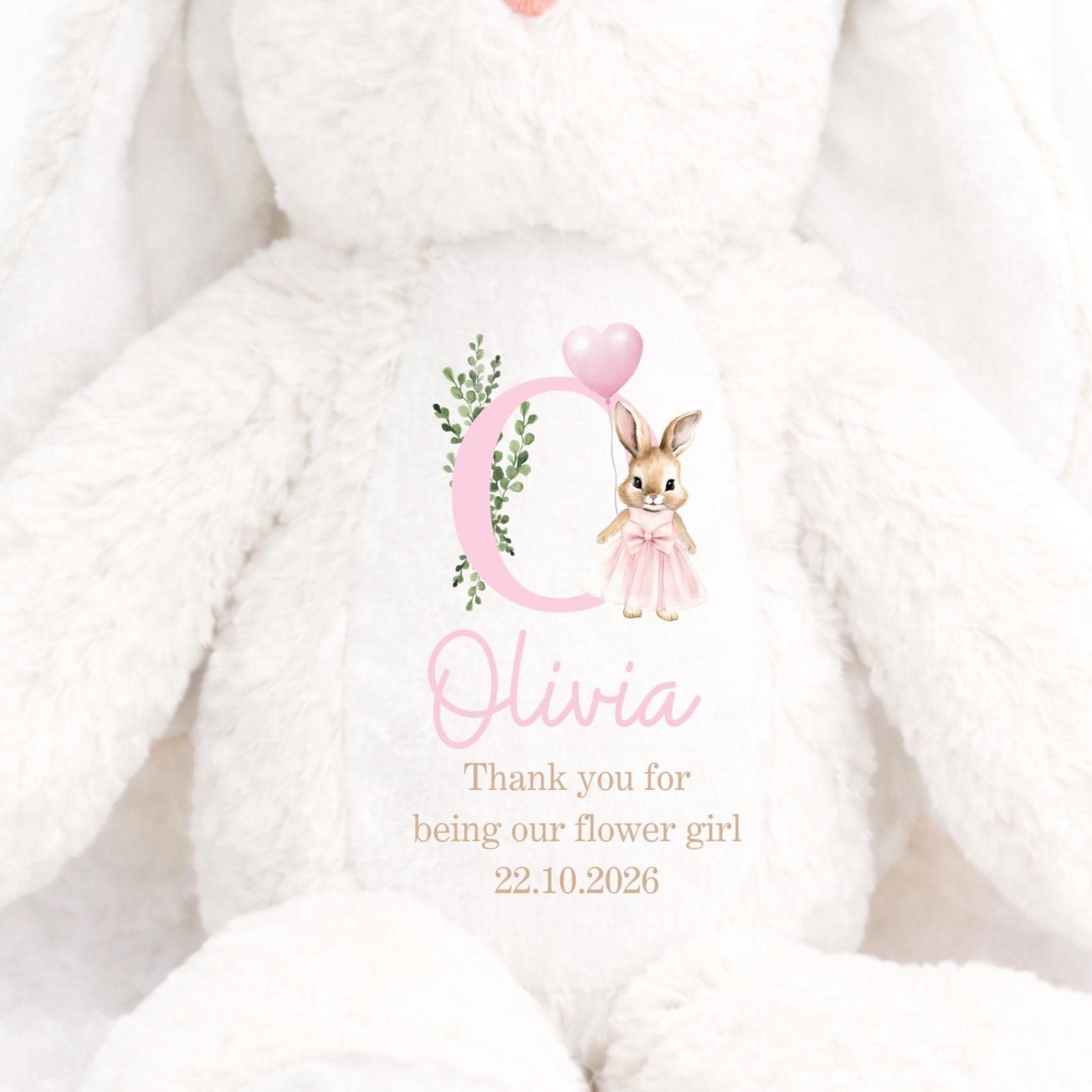 Personalised Flower Girl Bunny, Flower Girl Gift, Thank You Flower Girl, Flower Girl Proposal