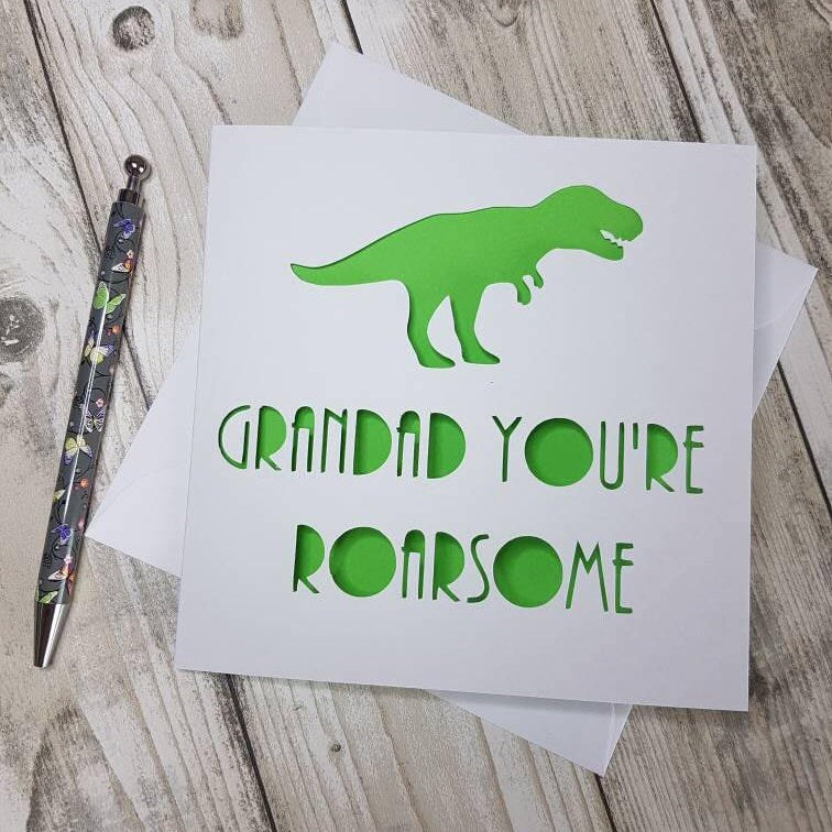 Dinosaur Dad Card: 'Daddy You're Roarsome' Birthday Card