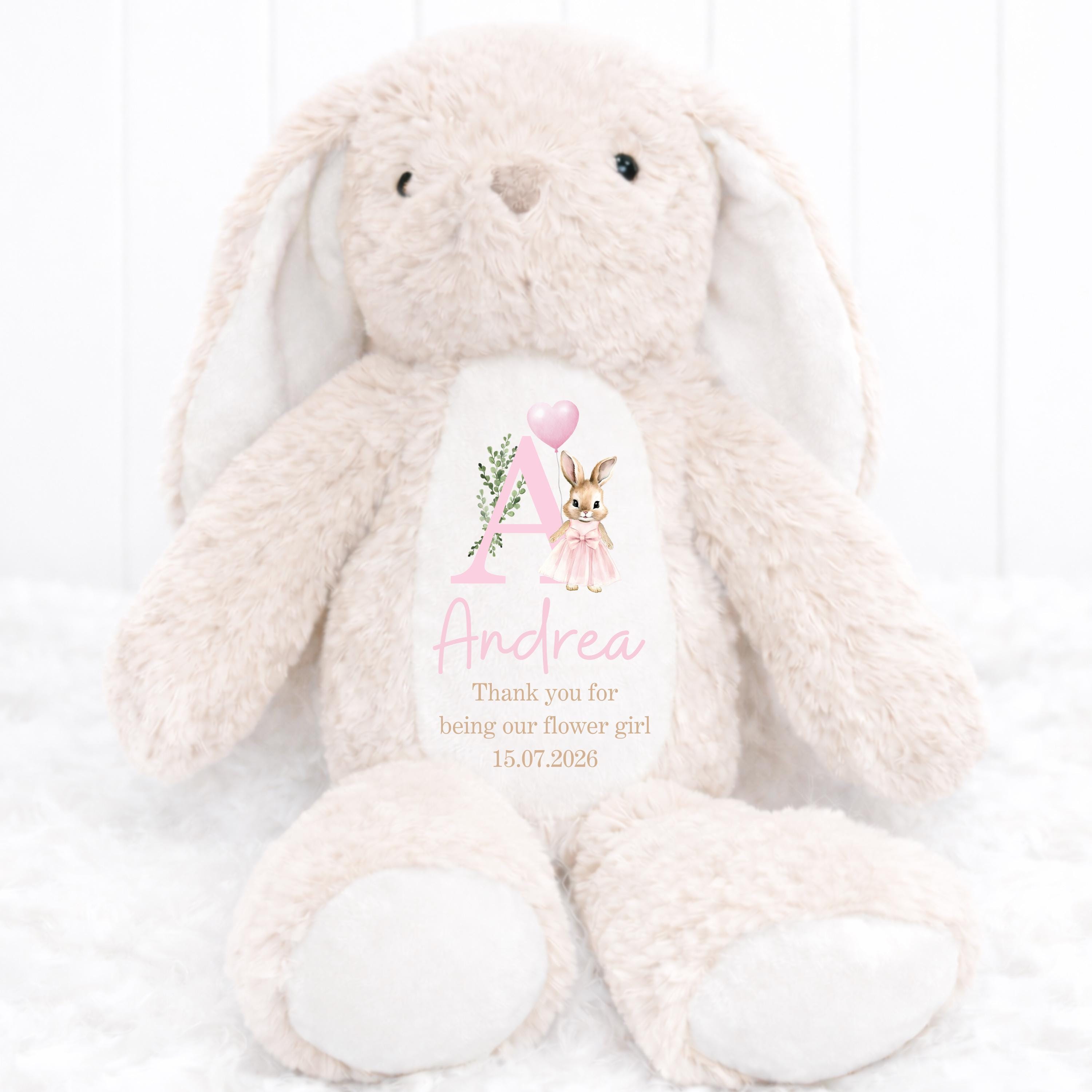 Personalised Flower Girl Bunny, Flower Girl Gift, Thank You Flower Girl, Flower Girl Proposal