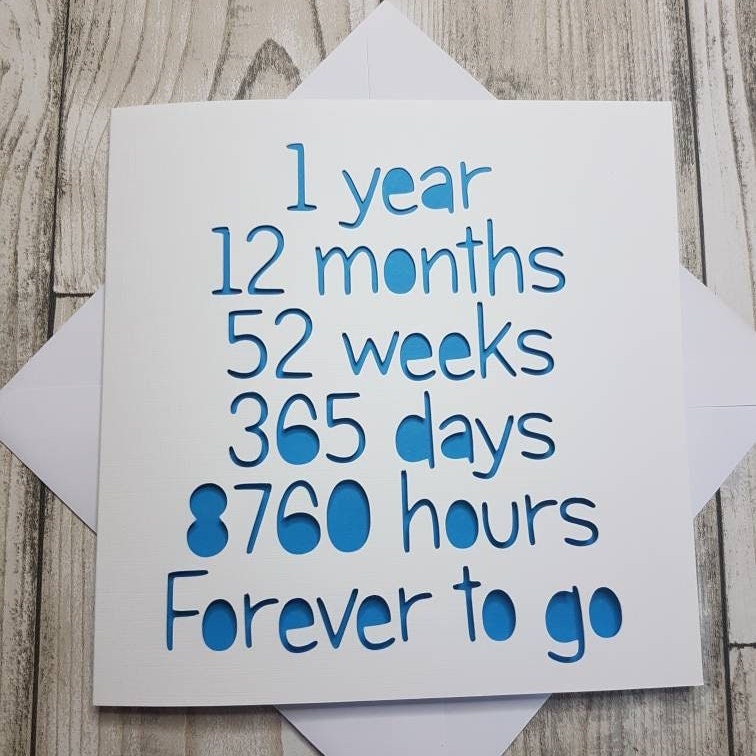 First Anniversary Card, 1st Anniversary Card, 1st Anniversary Gift, Paper Anniversary, First Wedding Anniversary, 1st Wedding Anniversary