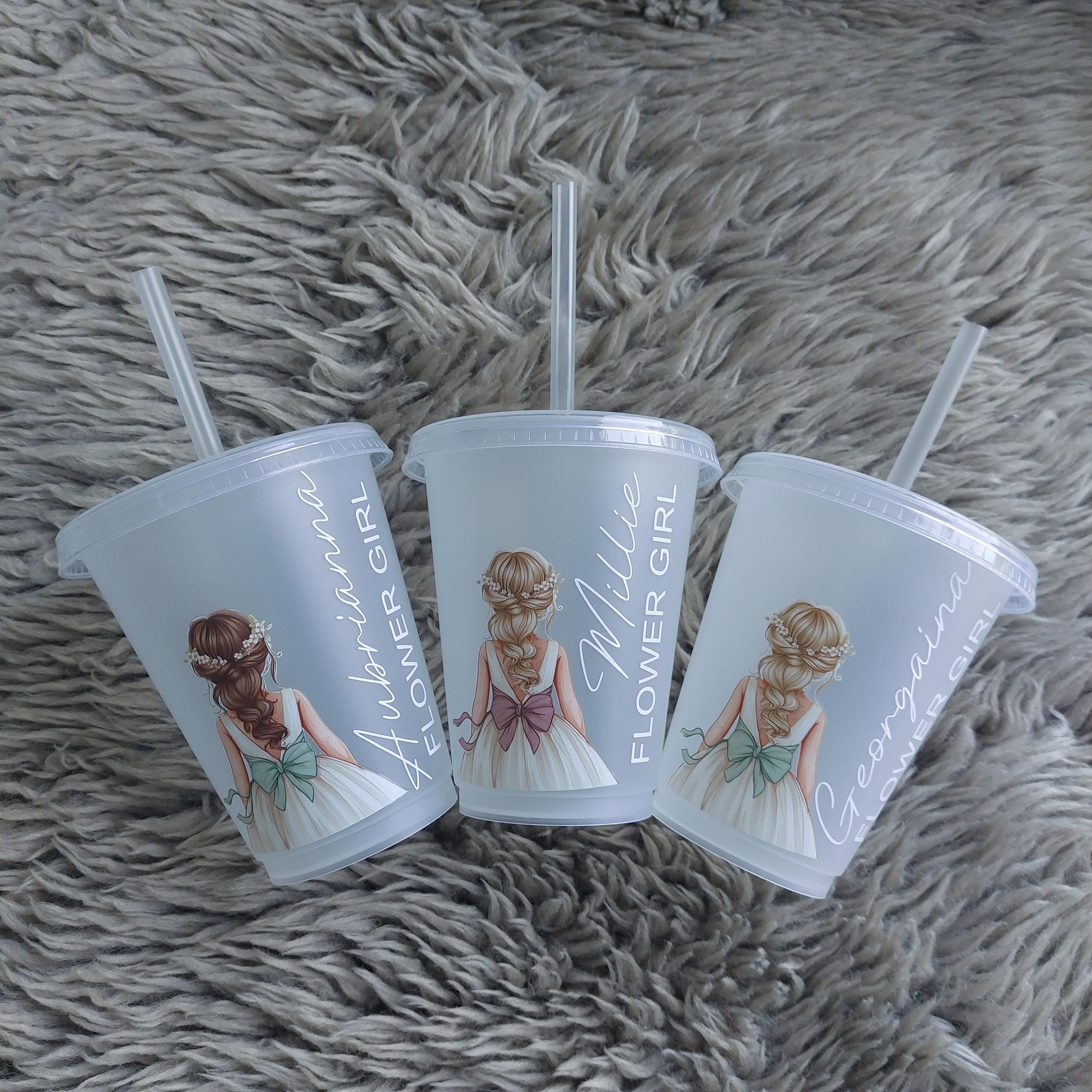 Personalised Flower Girl Cold Cup: Wedding Party Favour