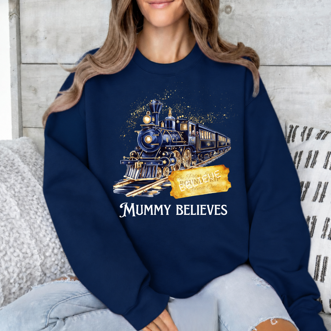 Personalised Christmas Train Sweatshirt – Matching Family Jumpers
