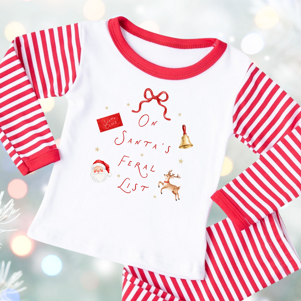 Nice List or Feral List Matching Family Christmas Pyjamas