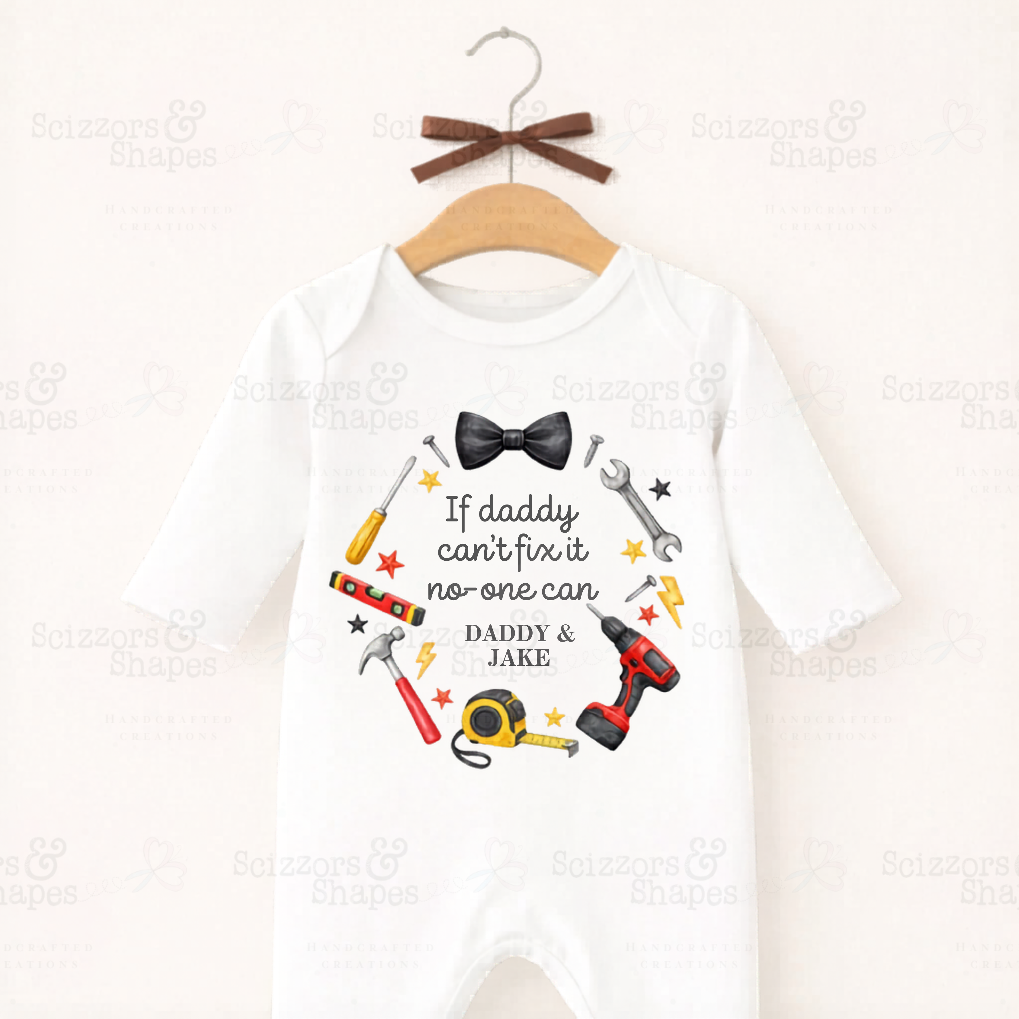 If Daddy Can't Fix It Sleepsuit, Fathers Day Gift, Baby Fathers Day Outfit