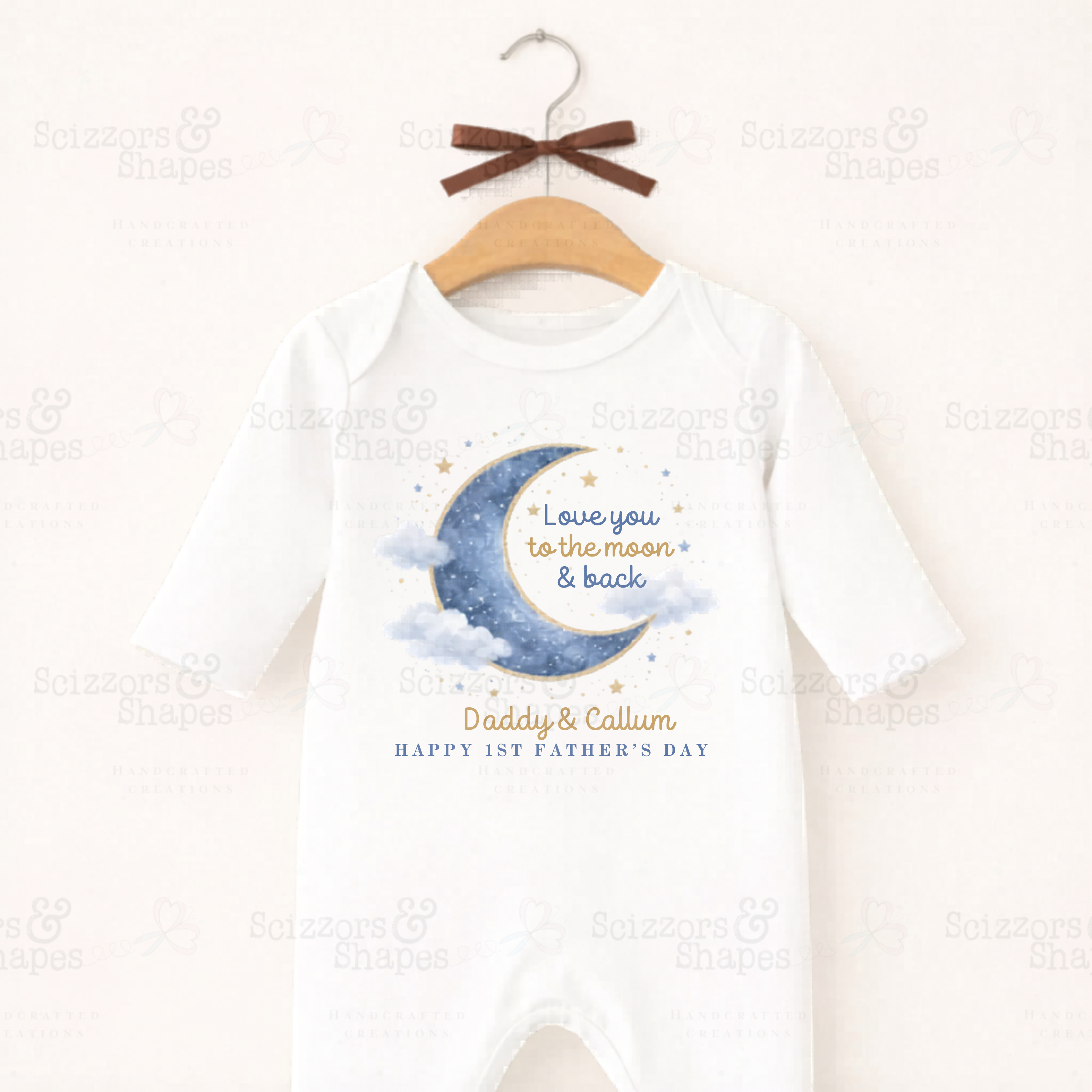 1st Fathers Day Sleepsuit, Love You To The Moon And Back, 1st Fathers Day Gift, Baby Fathers Day Outfit