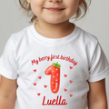 Personalised My Berry First Birthday Tshirt, 1st Birthday Tshirt, Berry First, Strawberry Themed 1st Birthday Tshirt