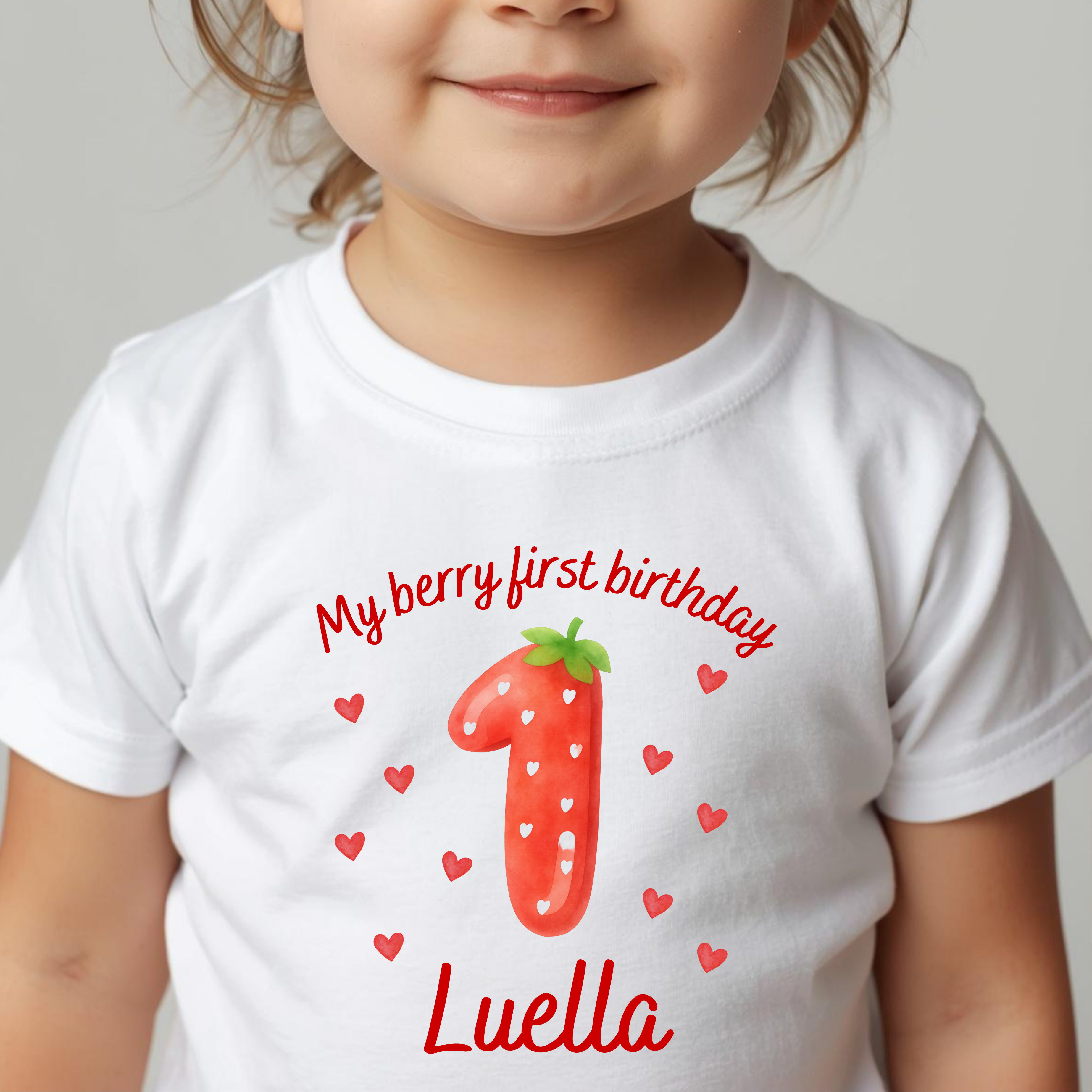 Personalised My Berry First Birthday Tshirt, 1st Birthday Tshirt, Berry First, Strawberry Themed 1st Birthday Tshirt