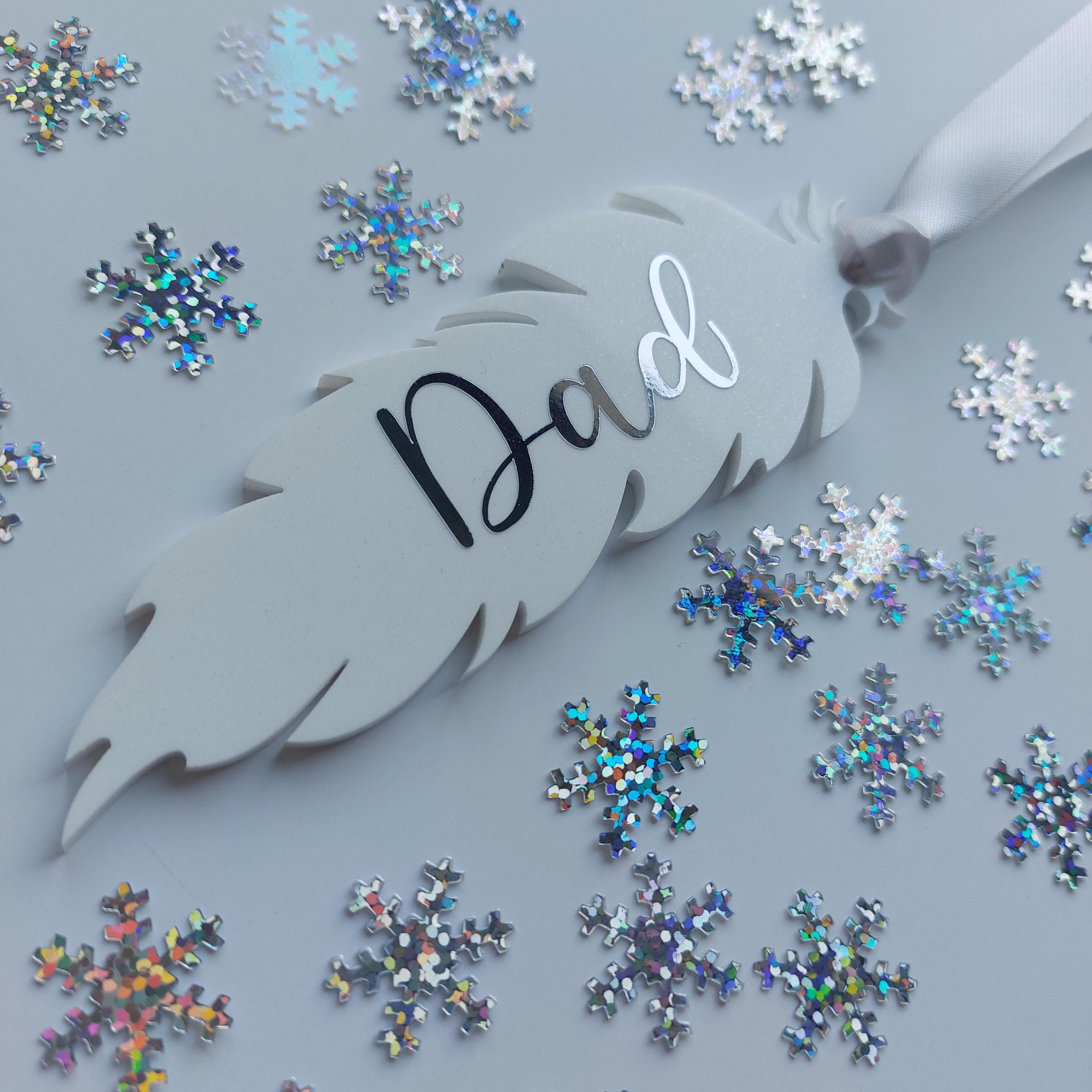Personalized Memorial Feather Ornament: Bereavement Gift, In Memory Bauble
